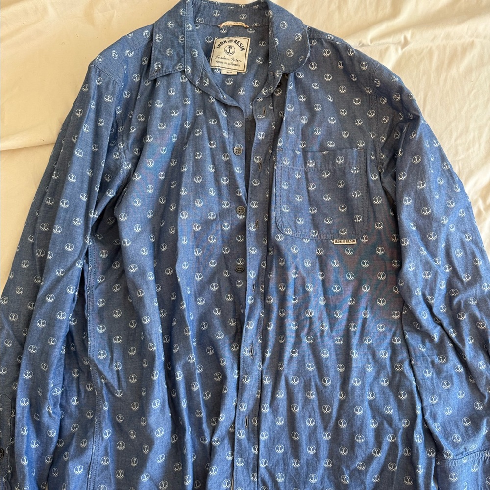 Men's Blue Patterned Shirt